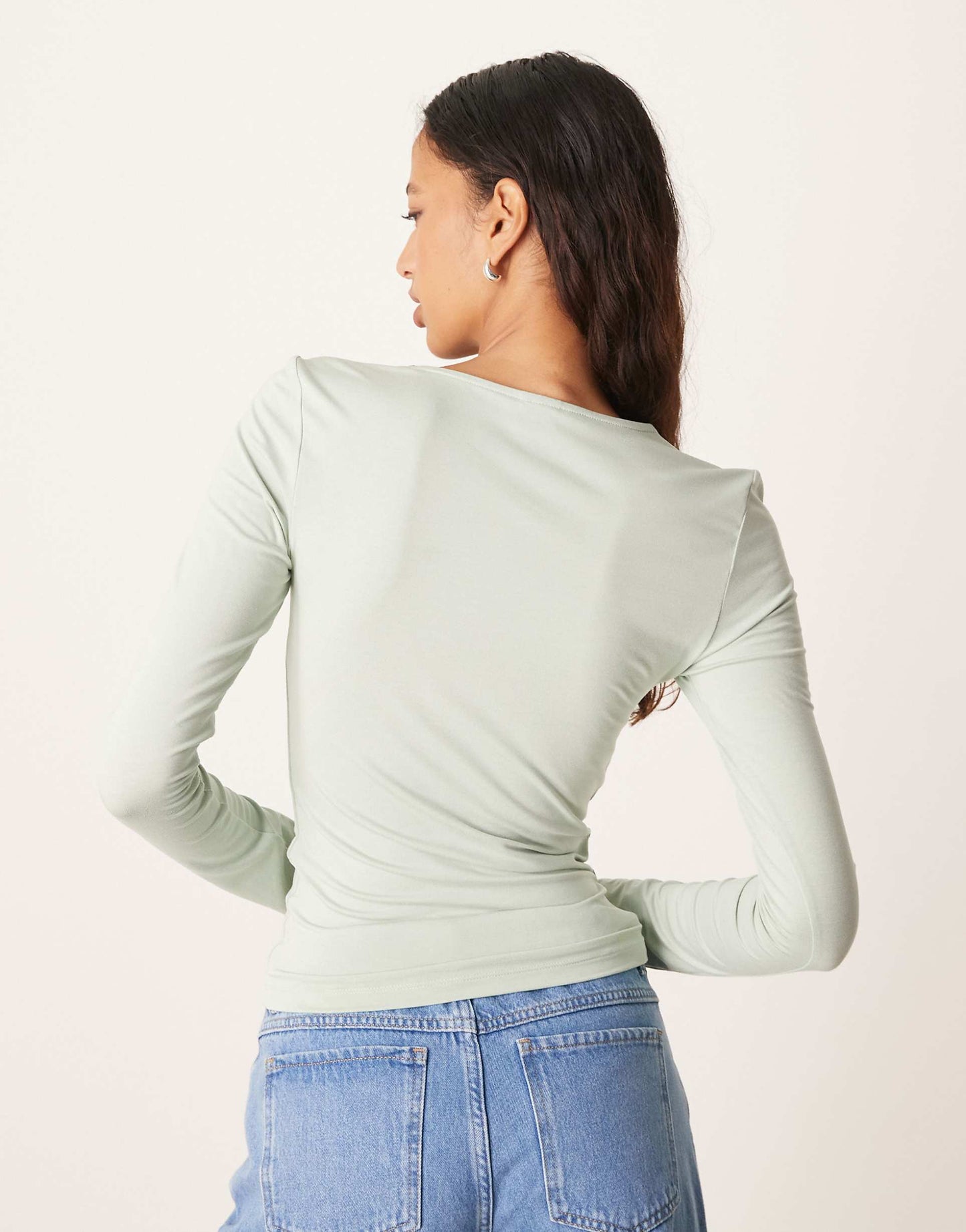 Soft Touch Jersey Long Sleeve Top With Round Neck