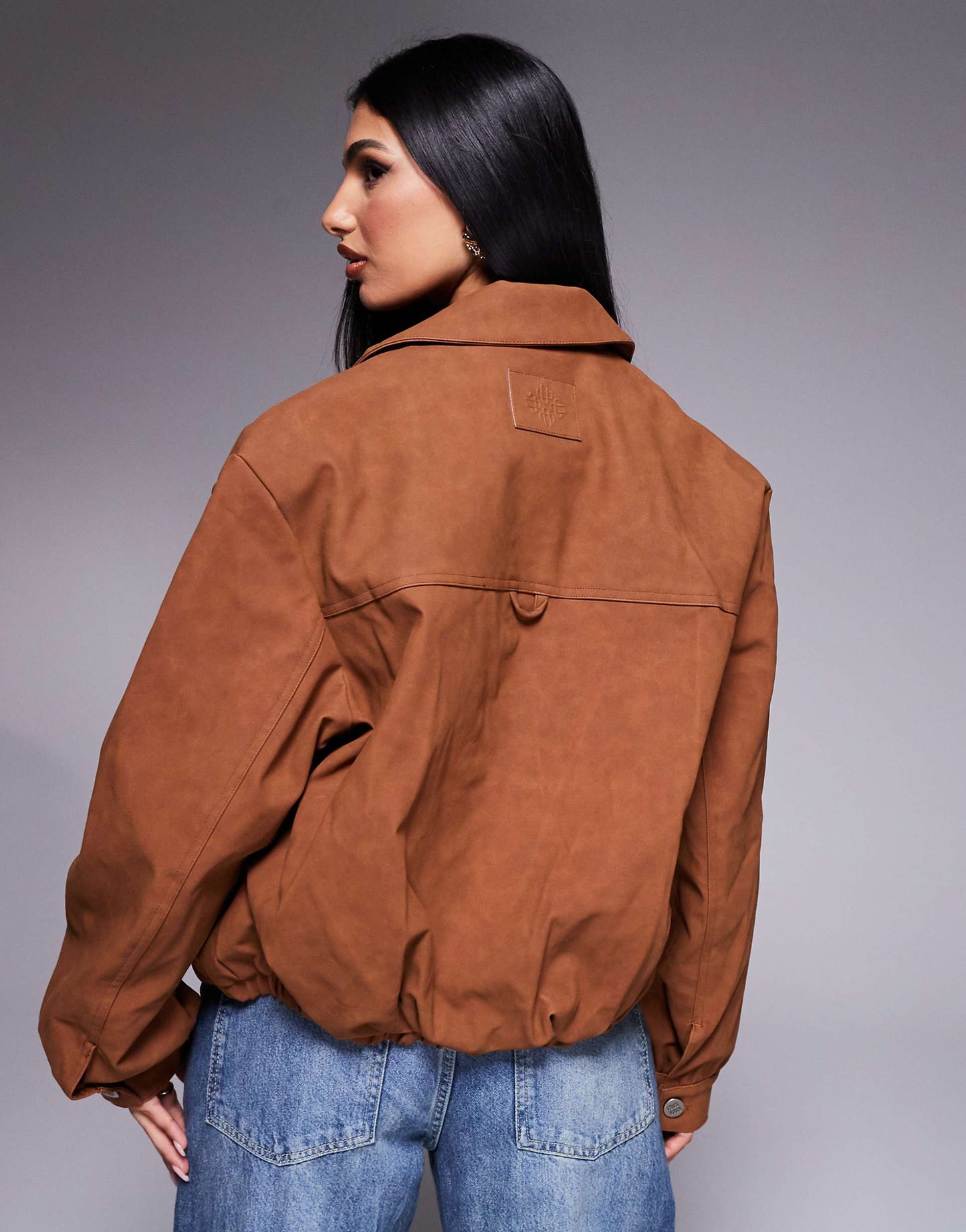 Oversized Faux Suede Western Jacket