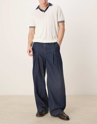 Oversized Baggy Jeans With Pleats