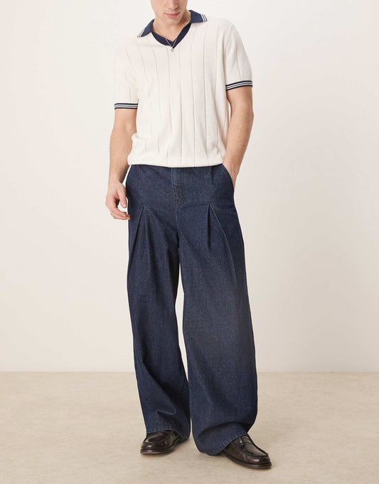 Oversized Baggy Jeans With Pleats