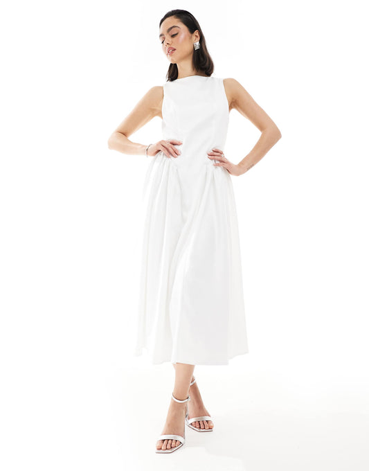 Bridal Drop Waist Midaxi Dress