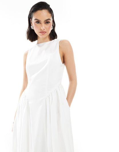 Bridal Drop Waist Midaxi Dress