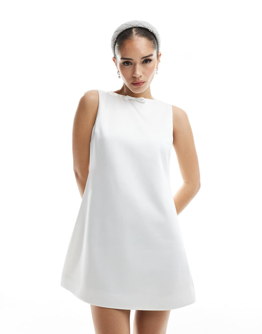 Bridal Bow Front Mini Shift Dress