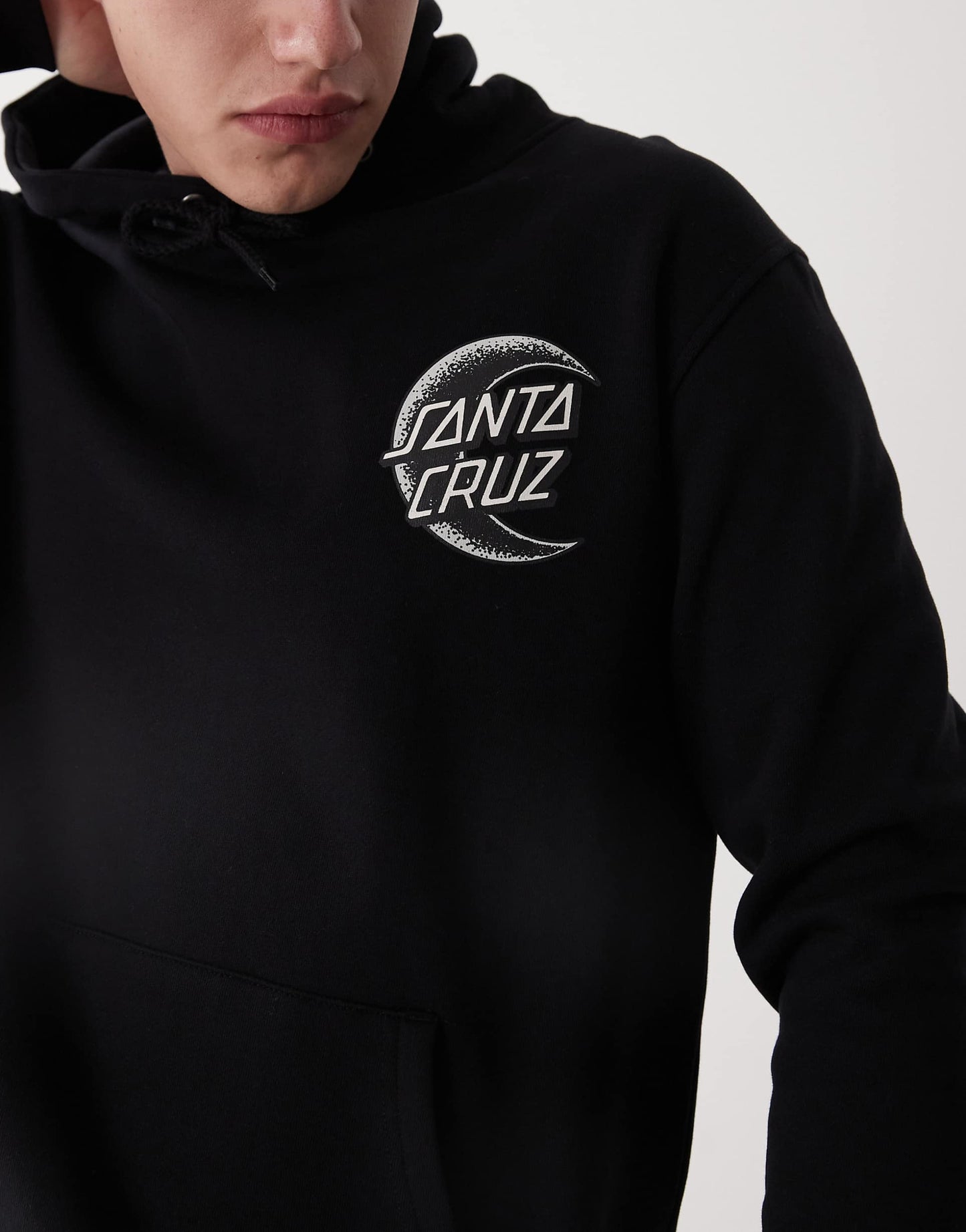 Half Moon Graphic Logo Back Print Hoodie