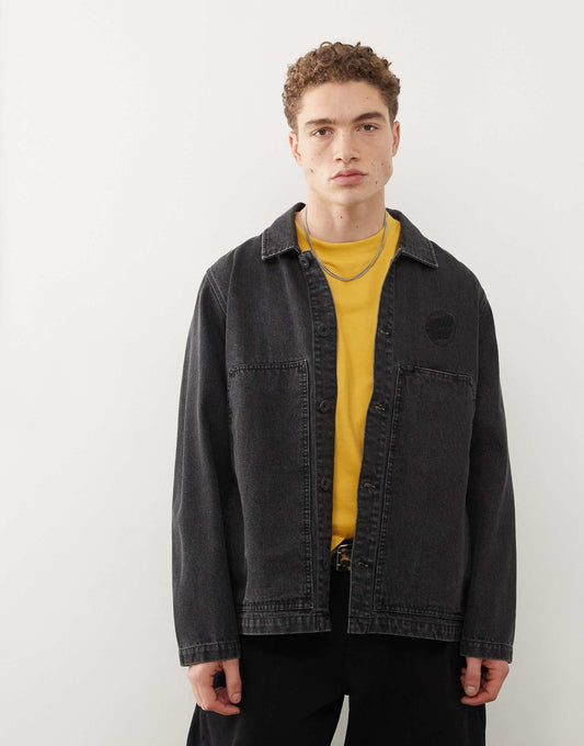 Logo Button Up Workwear Denim Jacket