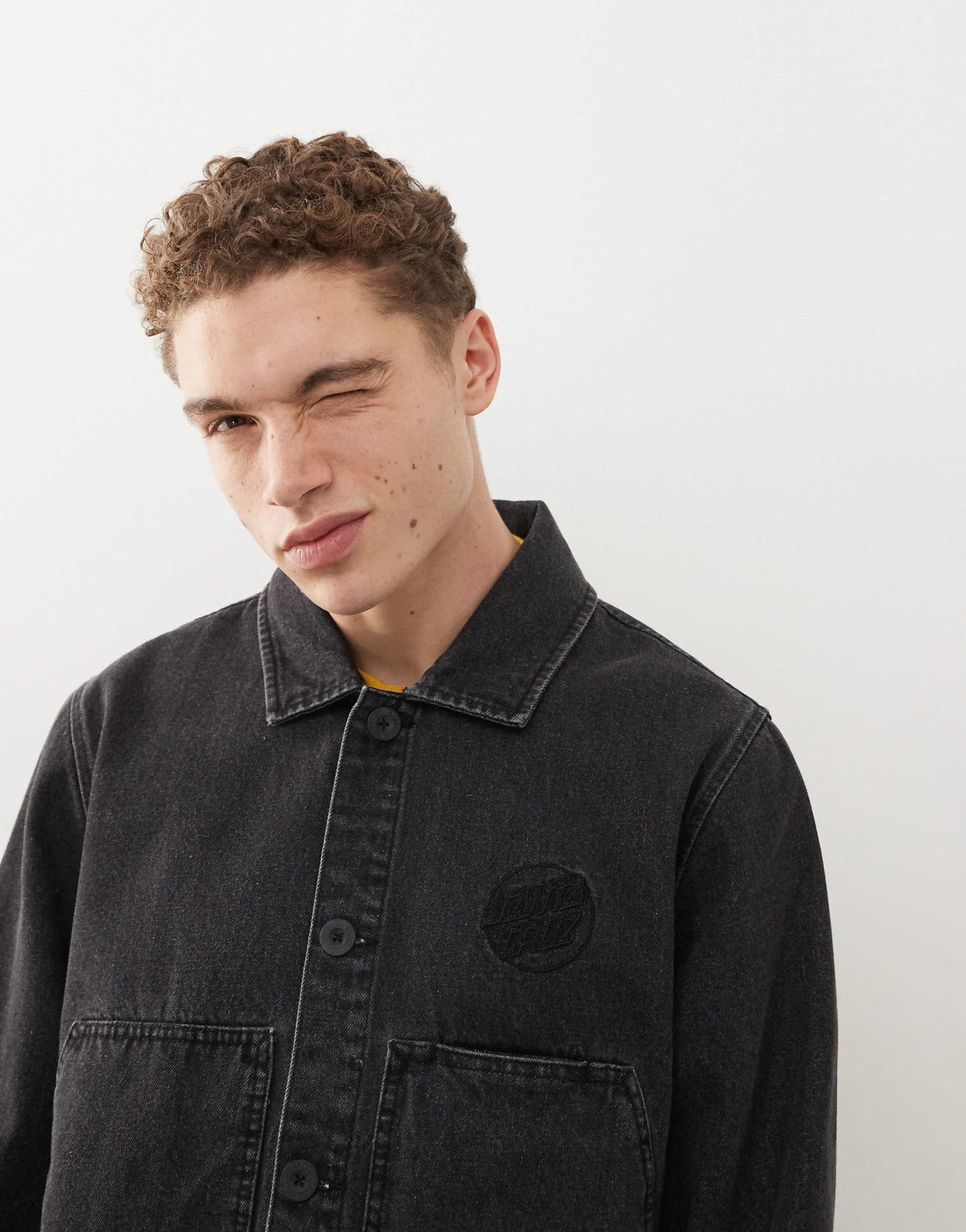Logo Button Up Workwear Denim Jacket