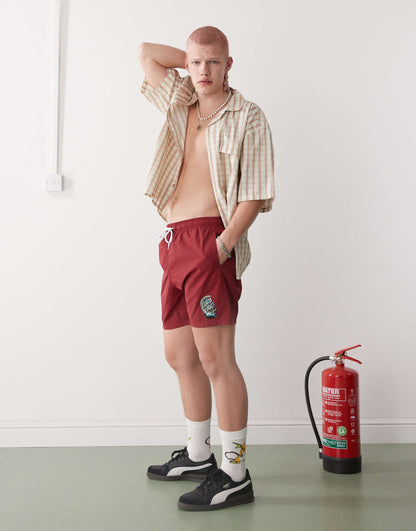 Half Moon Graphic Logo Swimshorts