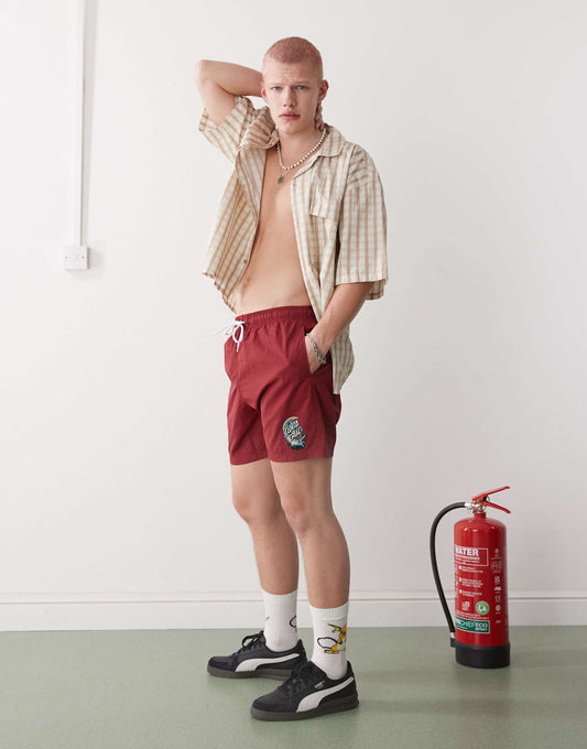 Half Moon Graphic Logo Swimshorts