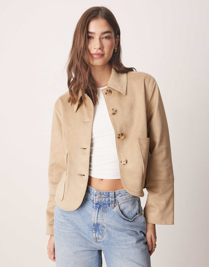 Suede Cropped Jacket