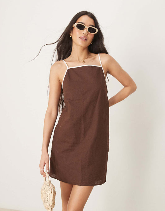 Square Neck Mini Shift Dress