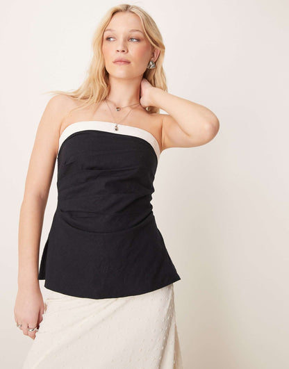 Sleeveless Linen Tube Top