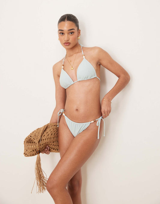 Bead Detail Bikini Set