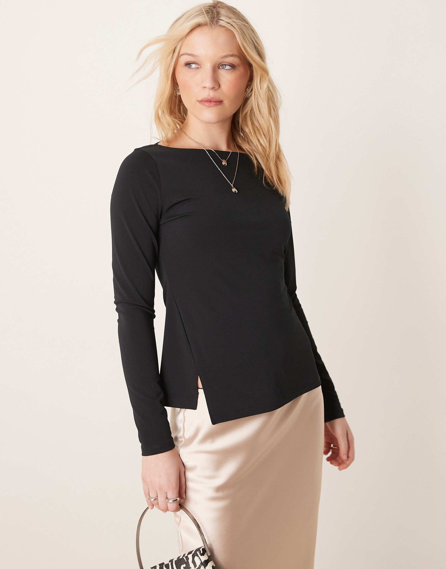 Slash Neck Asymmetric Top