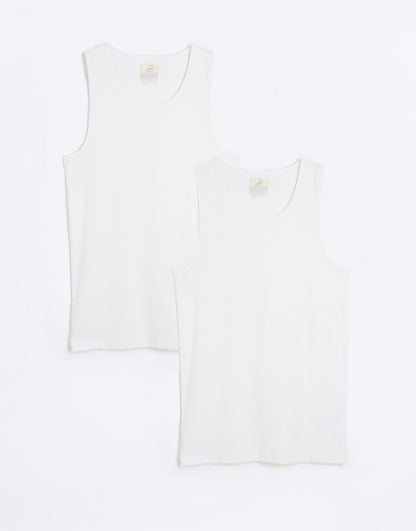 Muscle Fit Ribbed Vest Set
