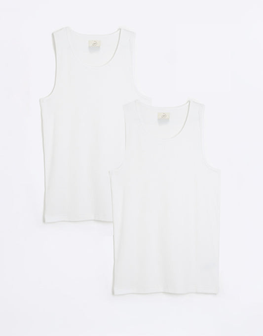 Muscle Fit Ribbed Vest Set
