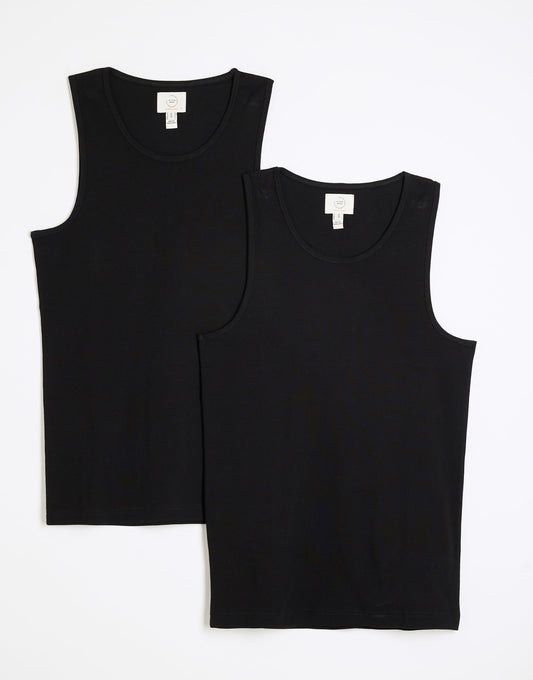 Muscle Fit Ribbed Vest Set