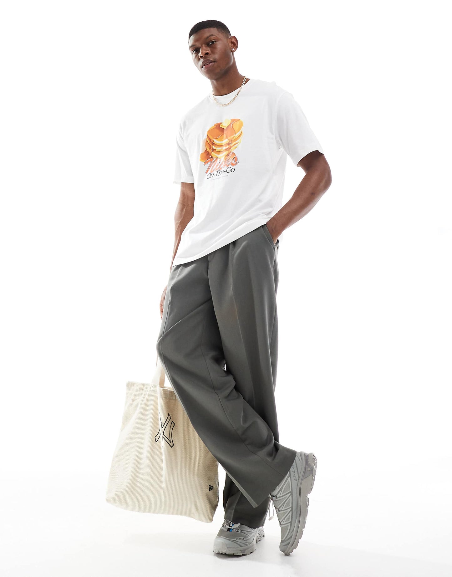 Oversized T-Shirt With Pancakes Print