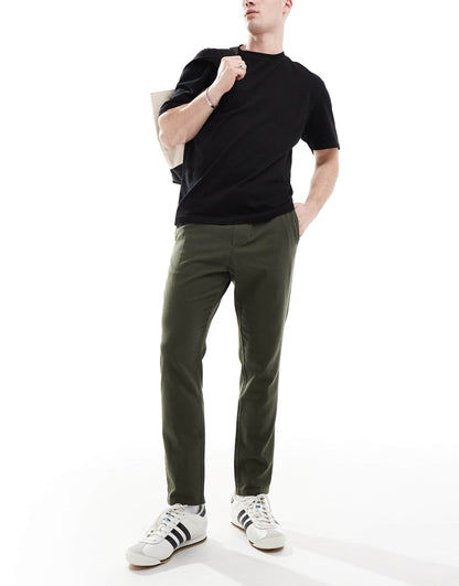 Linen Mix Cropped Trouser