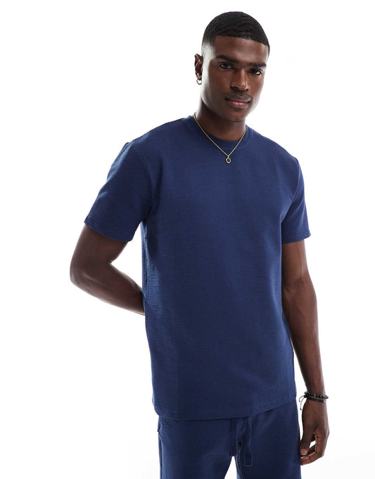 Short Sleeve Waffle T-Shirt Co-Ord