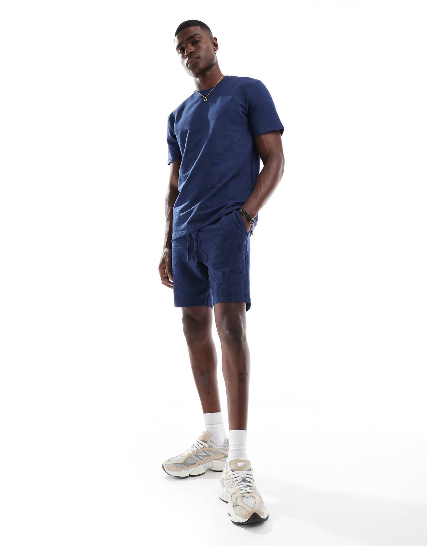 Short Sleeve Waffle T-Shirt Co-Ord