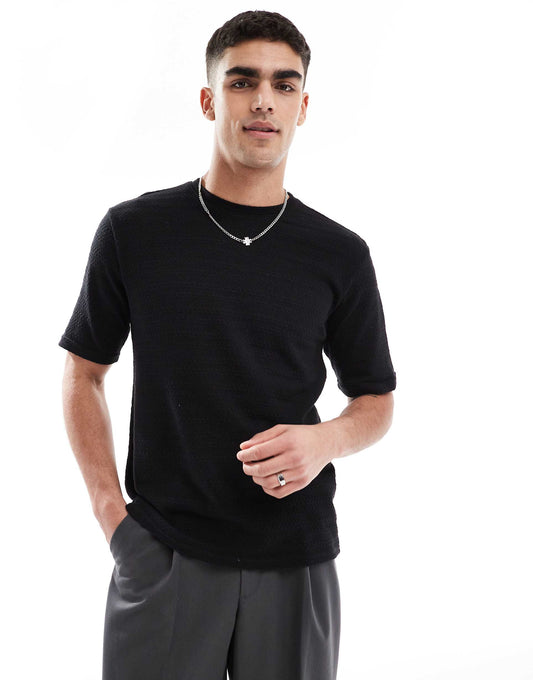 Textured Knit T-Shirt