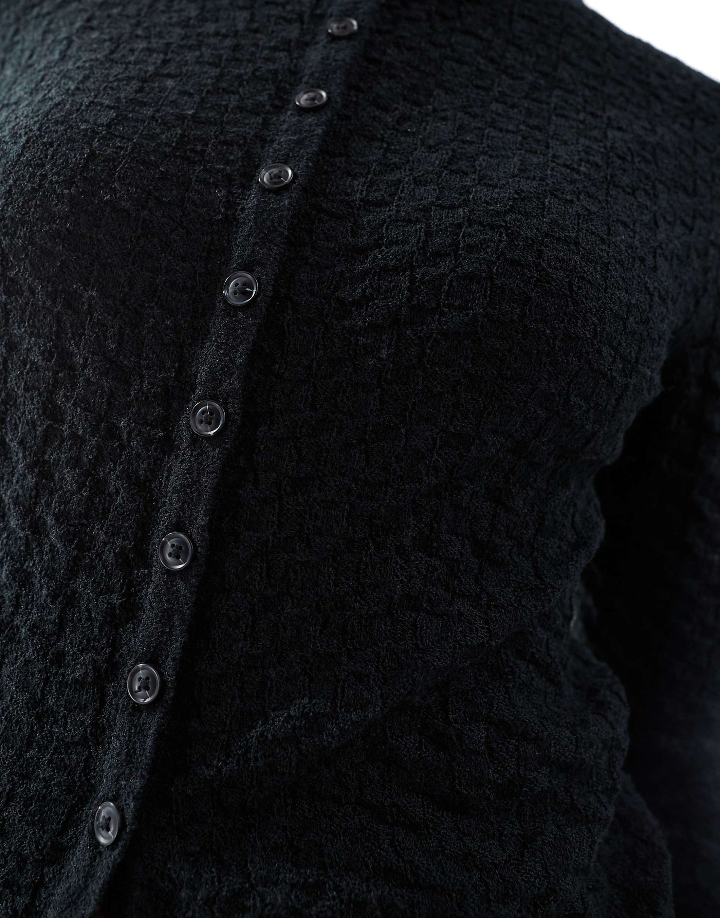 Knitted Stitch Detail Crew Neck Cardigan