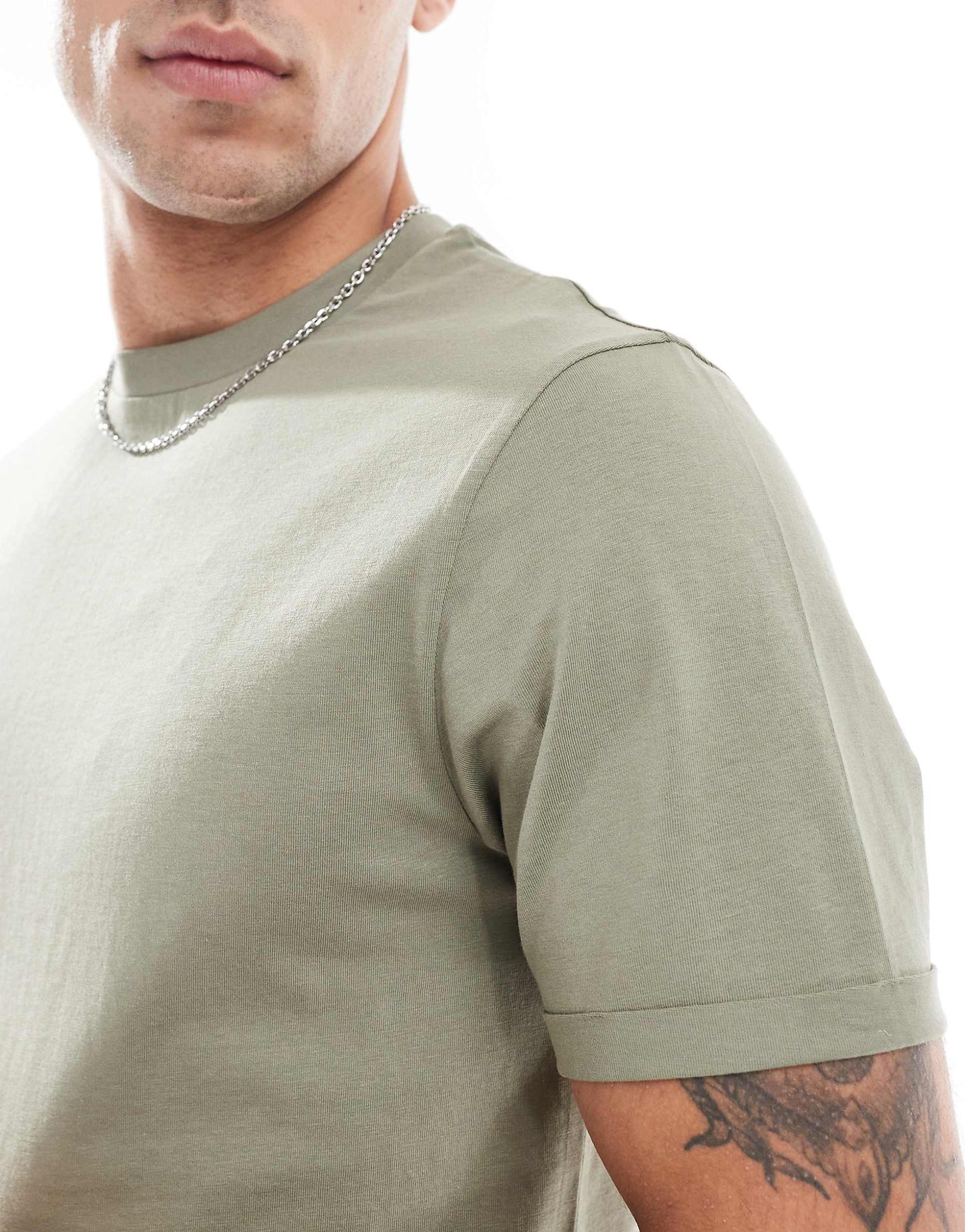 Essential Crew Neck T-Shirt With Roll Sleeve