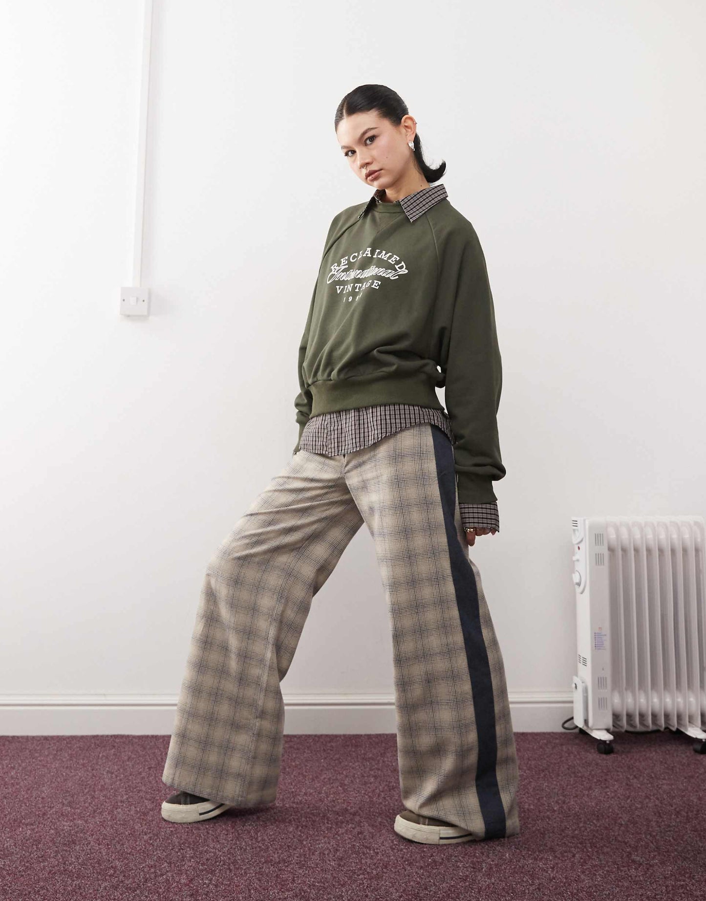 Wide Leg Tailored Trouser With Contrast Panels