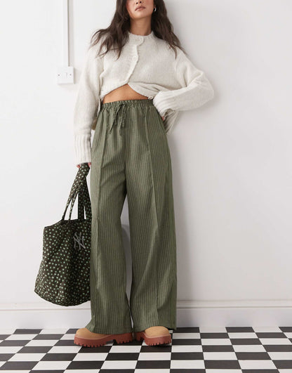 Relaxed Pull On Trouser With Side Stripe Detail