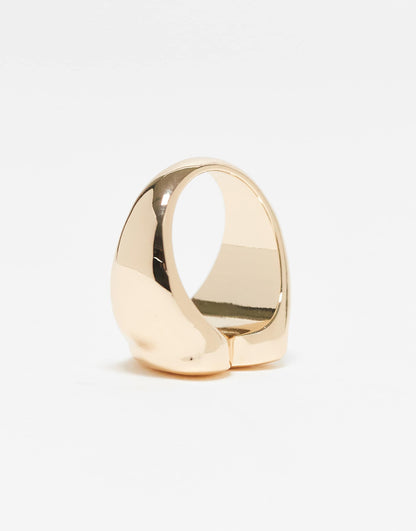 Curve Ring With Puff Heart Detail