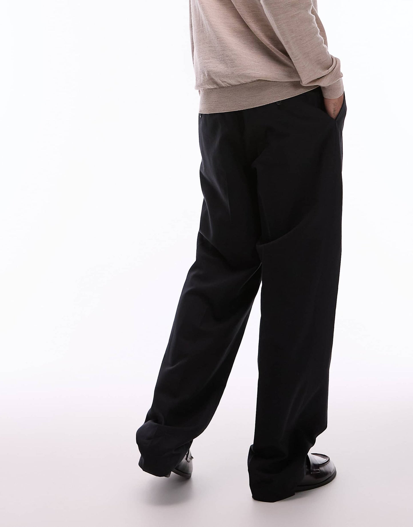 Relaxed Leg  Tailored Trousers With Front Press