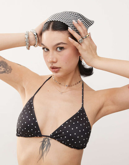 Mix And Match Triangle Tie Up Bikini Top