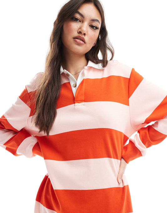 Oversized Long Sleeve Rugby Top