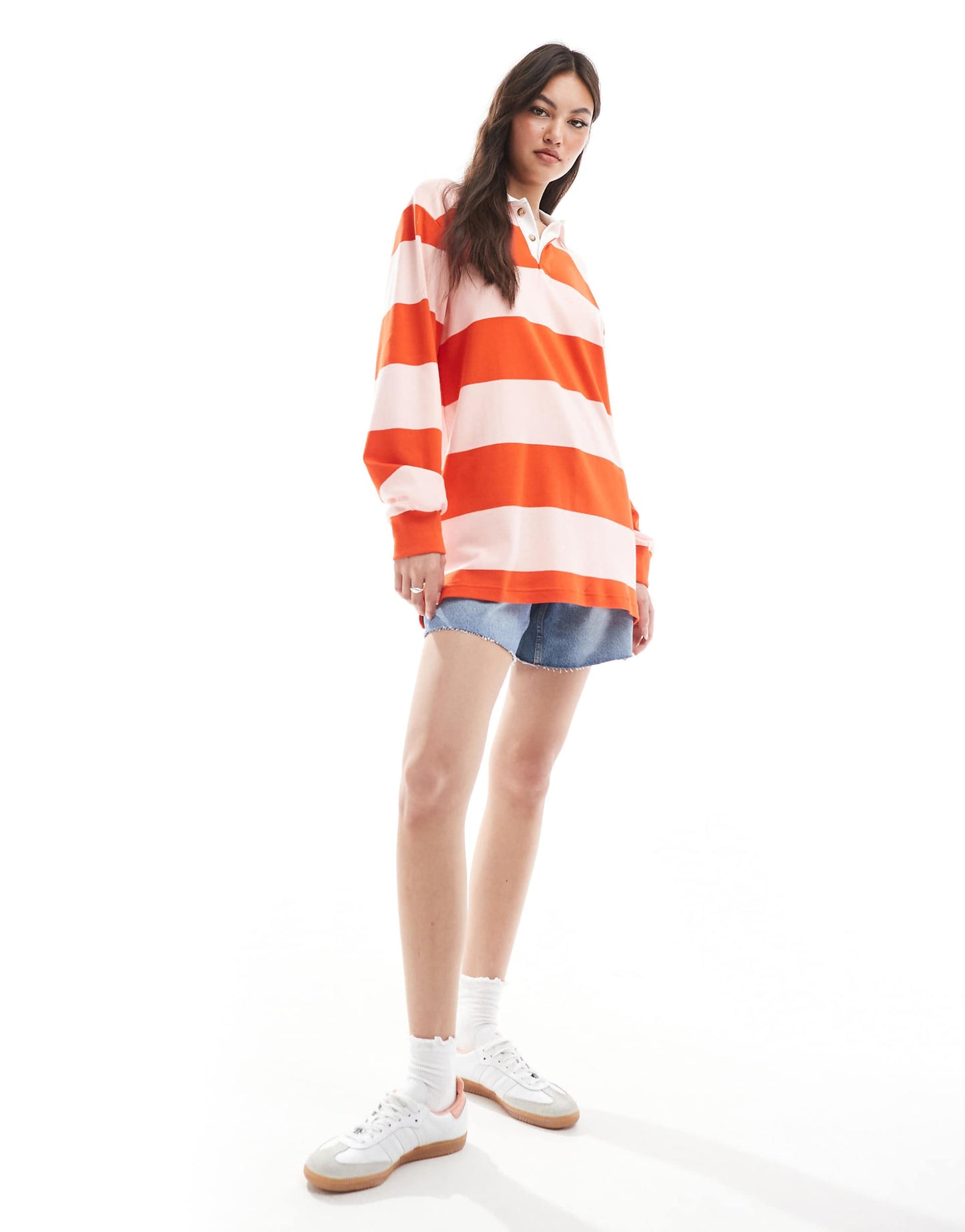 Oversized Long Sleeve Rugby Top