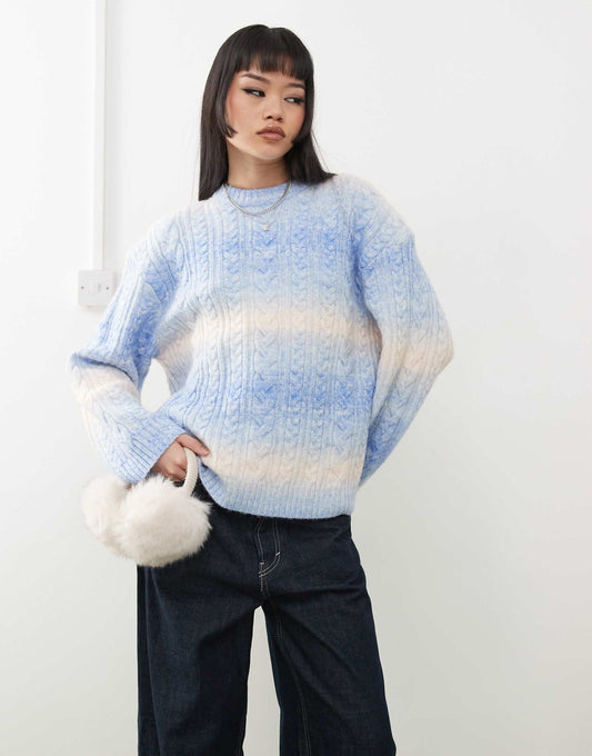 Oversized Space Dye Cable Jumper