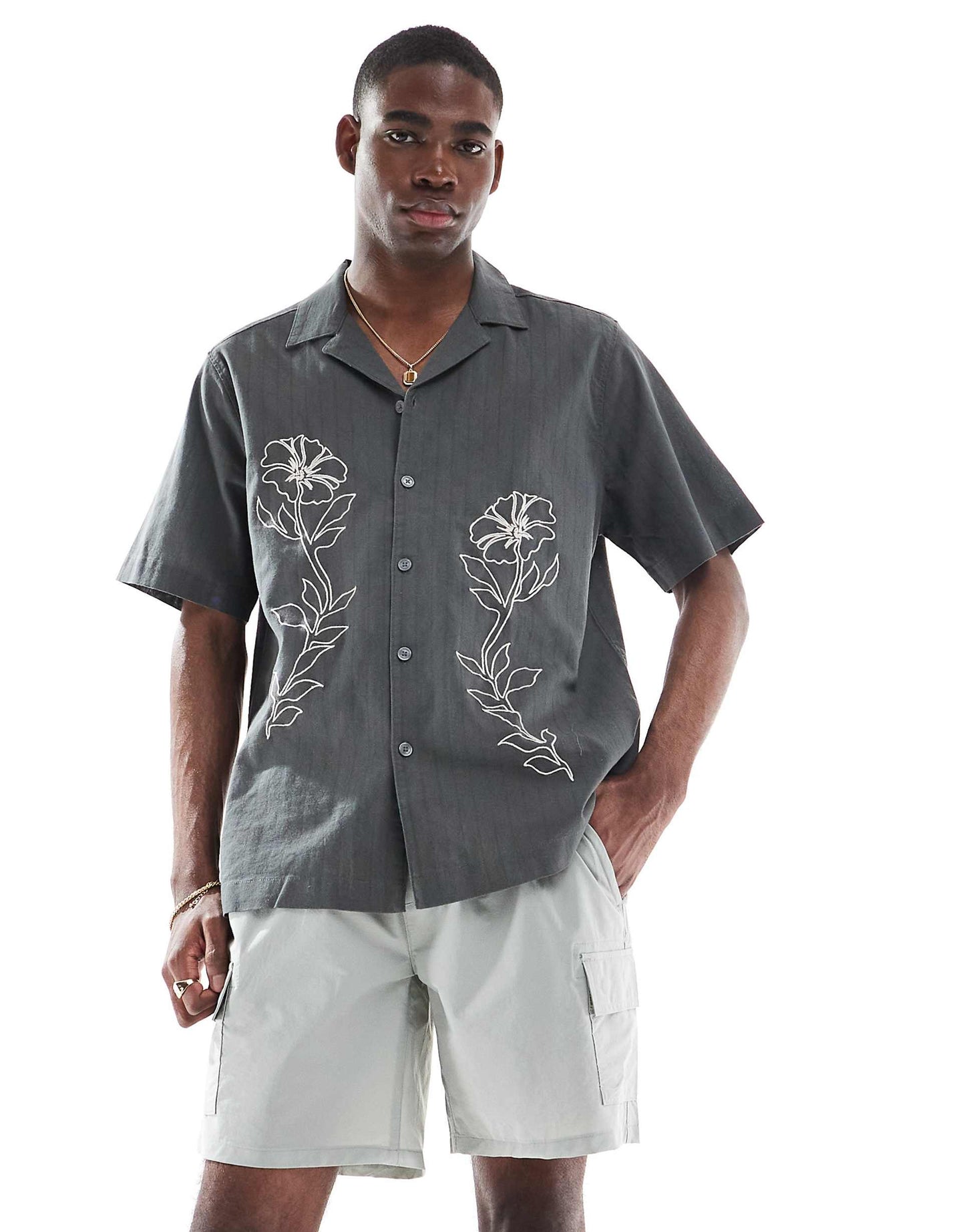 Embroidery Detail Resort Shirt