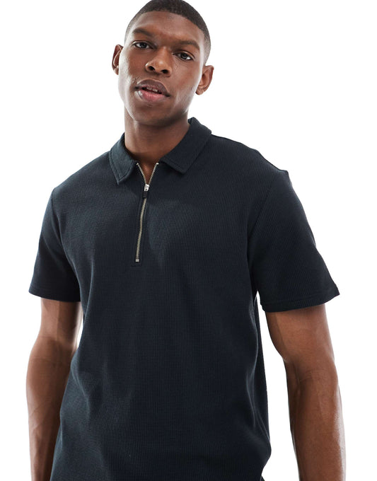 Texture Half Zip Polo Co-Ord