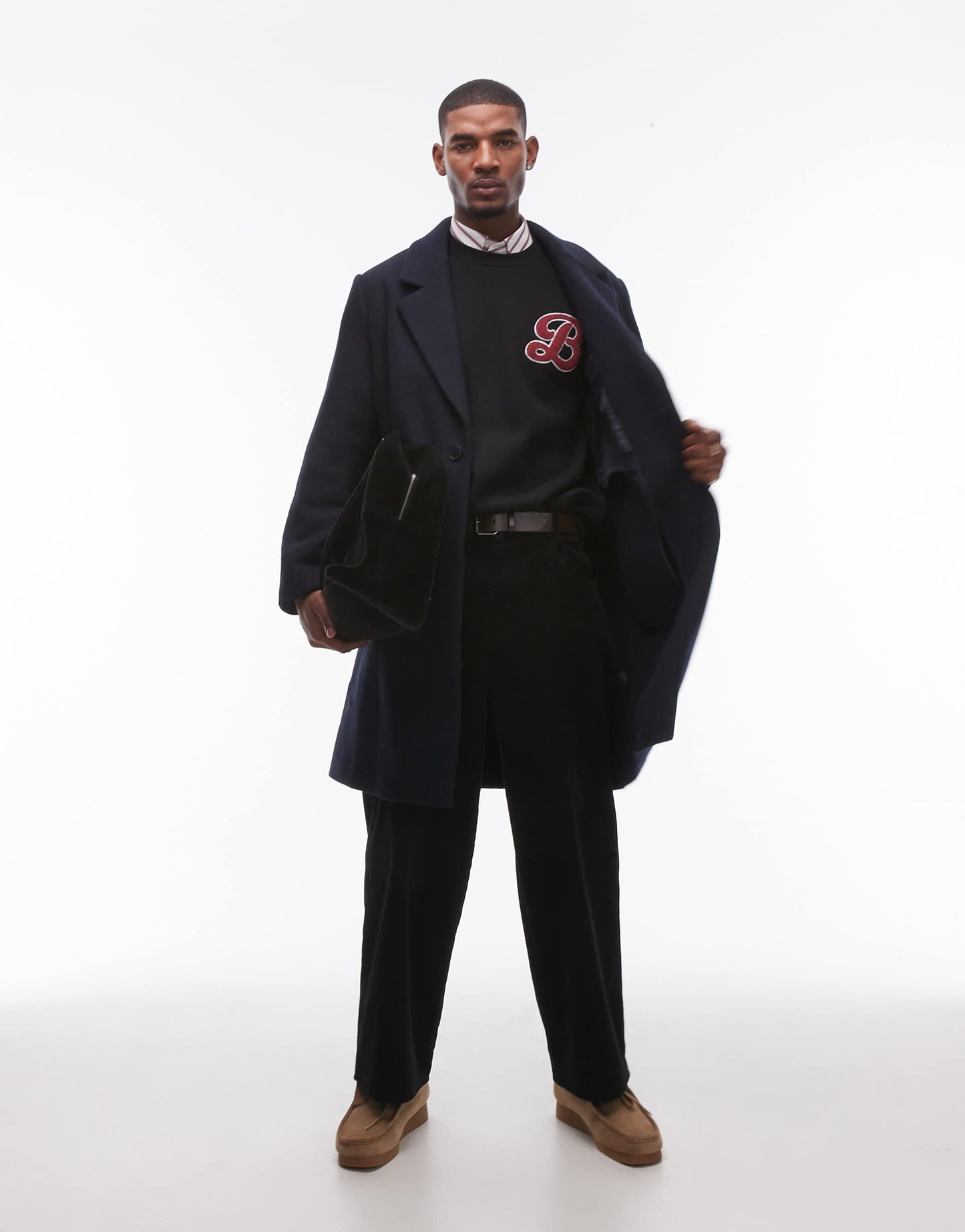 Heavyweight Oversized Fit Sweatshirt With Letter Chenille Embroidery