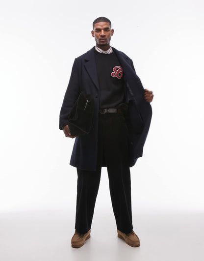 Heavyweight Oversized Fit Sweatshirt With Letter Chenille Embroidery