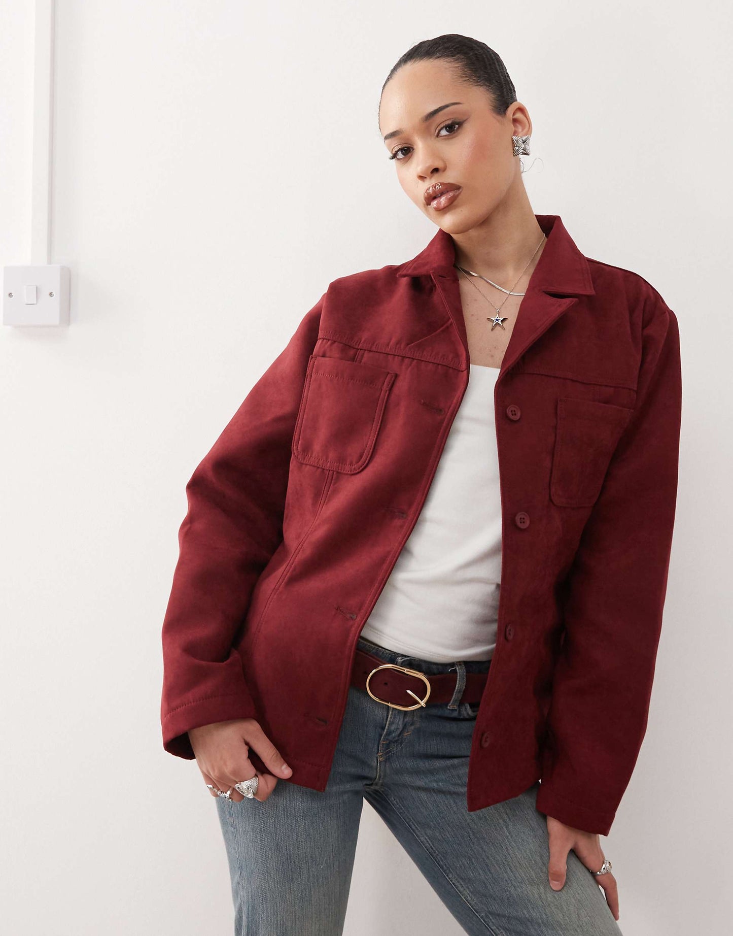 Faux Suede Blazer