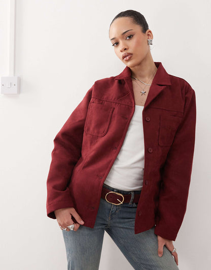 Faux Suede Blazer