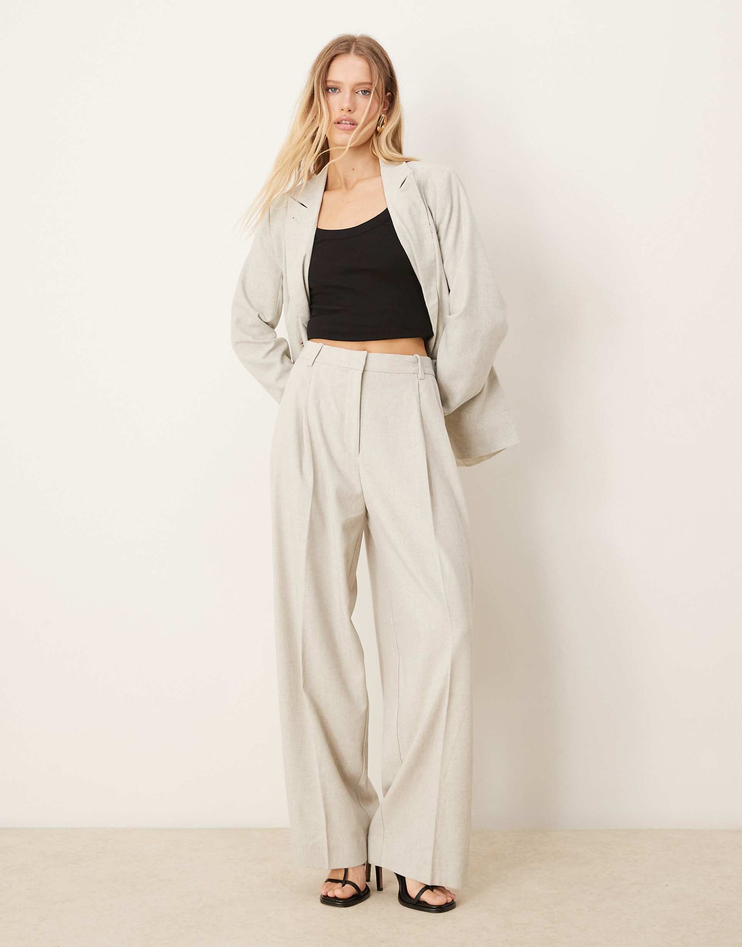 Double Breasted Belted Blazer And Loose Tailored Trouser Co-Ord