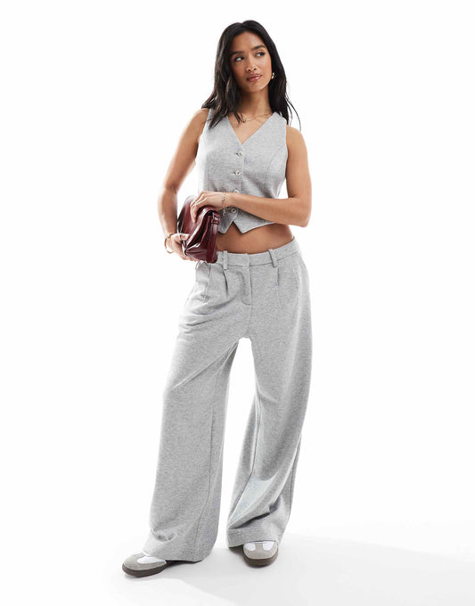 Petite Wide Leg Jersey Trouser Co-Ord