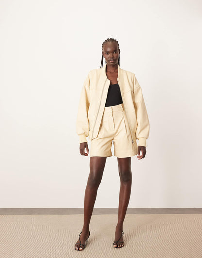 Premium Leather City Shorts Co-Ord