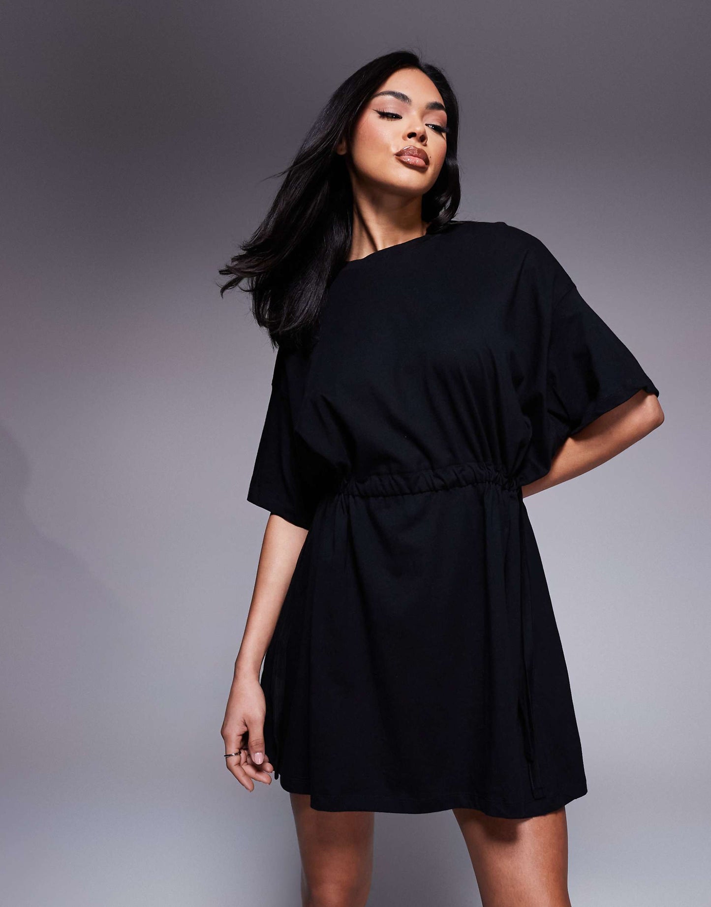 Smock Tee Mini Dress With Channel Waist