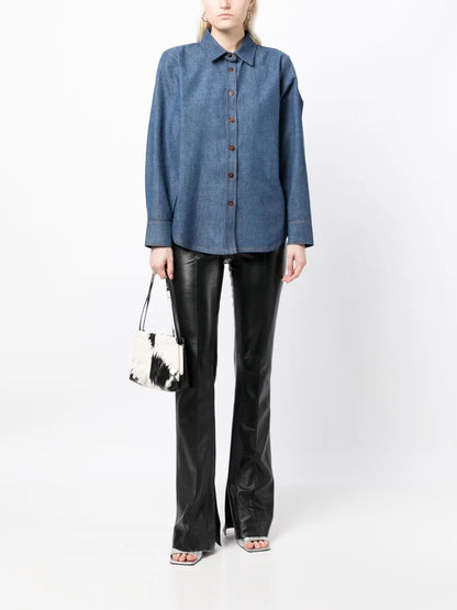 Spread-Collar Chambray Shirt