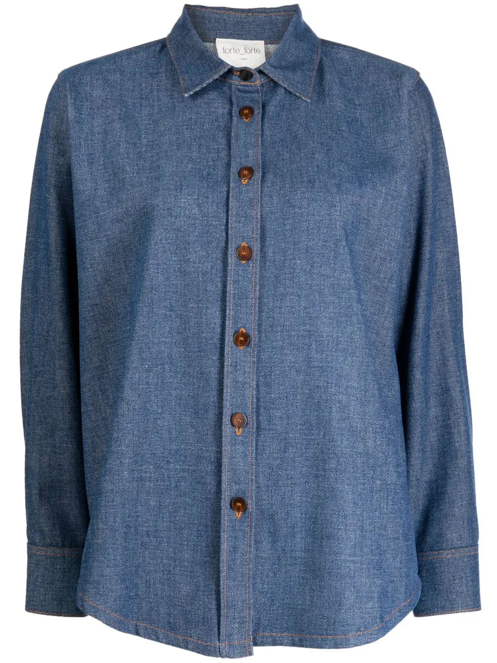 Spread-Collar Chambray Shirt