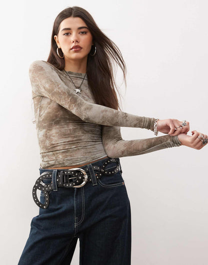 Mesh Long Sleeve Top