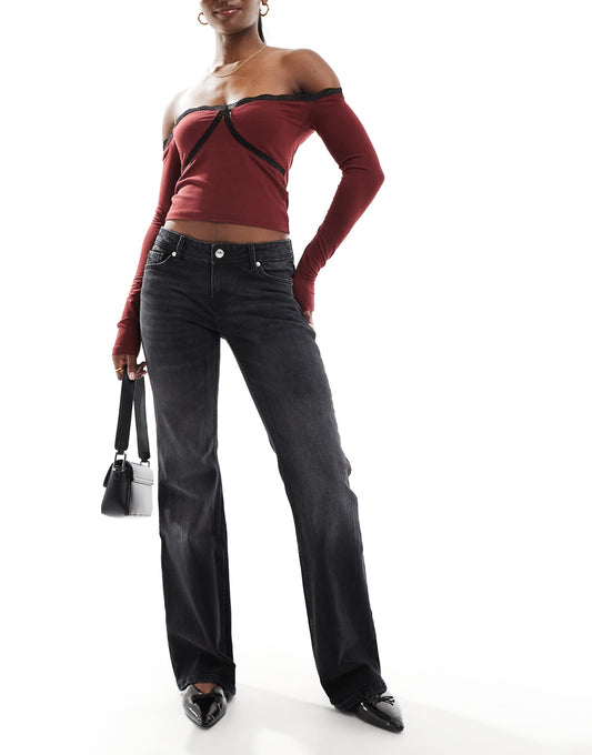 Low Rise Flared Jeans