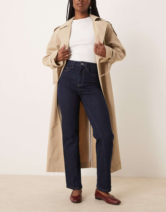 Comfort Stretch Straight Leg Jean With Twisted Seam